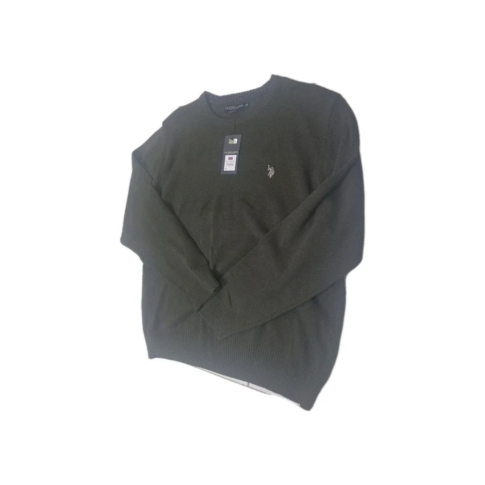 U.S. Polo ASSN. Men's Green Crew Neck Pullover Sweater‎ 2XL Long Sleeves